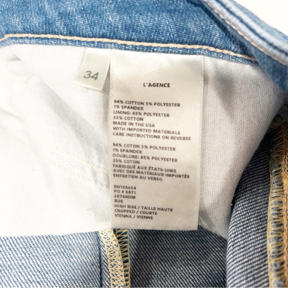 L’AGENCE Rue High Rise Cropped Split Hem Jeans - Picture 8 of 8